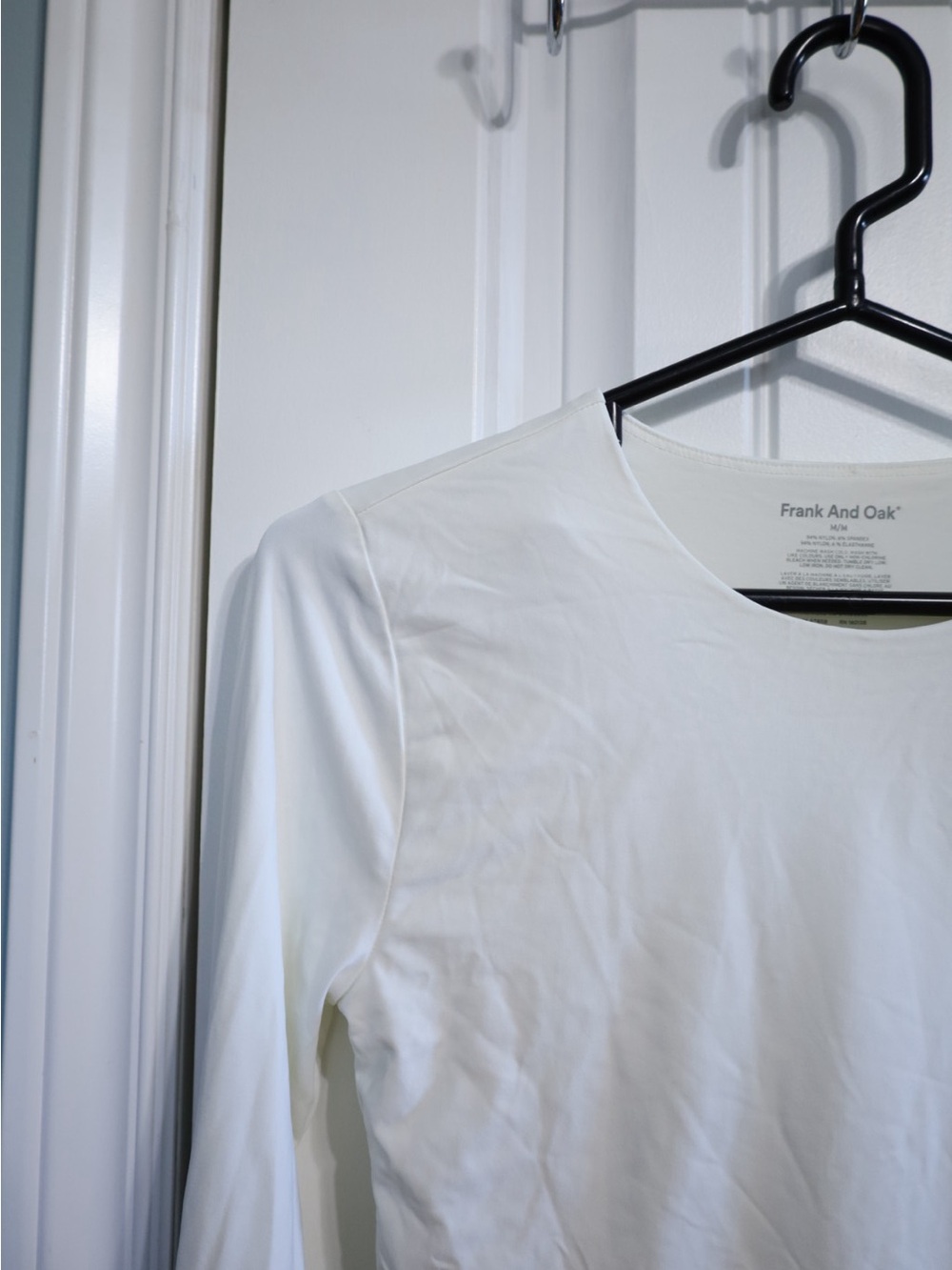 Frank and Oak Contour Long Sleeve Shirt in White Size Medium - Picture 3 of 7